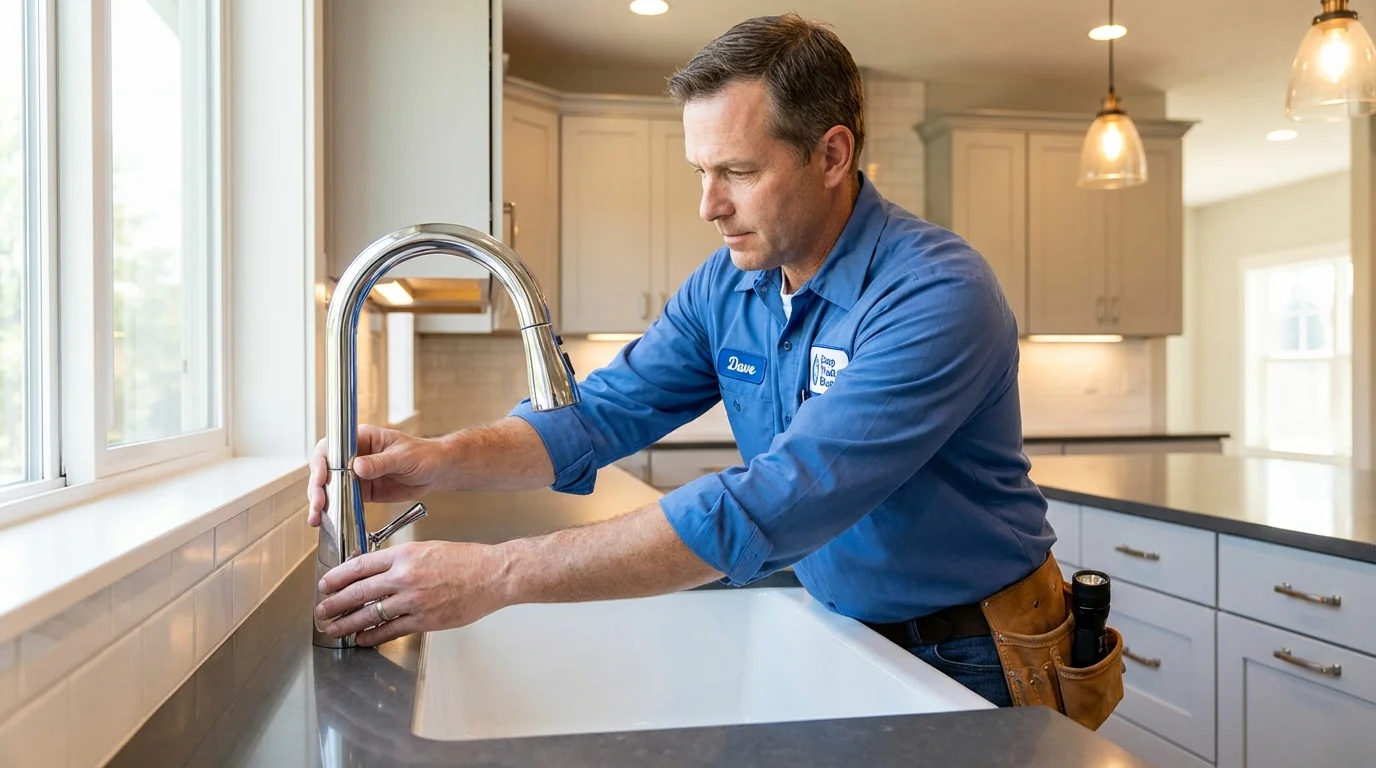 Kitchen faucet installation by Johns Plumbing LLC in Haworth