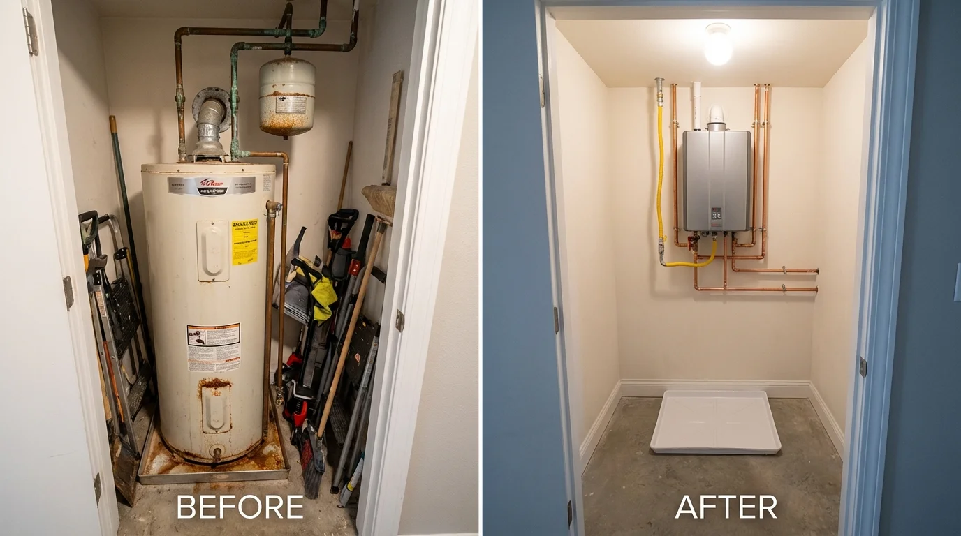 Tank water heater versus wall-mounted tankless unit comparison for Haworth, NJ homeowners